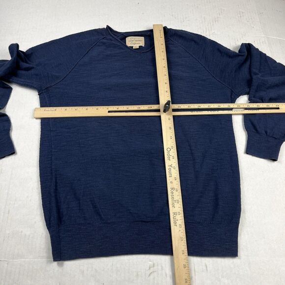 Lucky Brand Mens V-Neck Sweater Blue Long Sleeve Workwear Preppy Pullover S FLAW - Picture 5 of 11